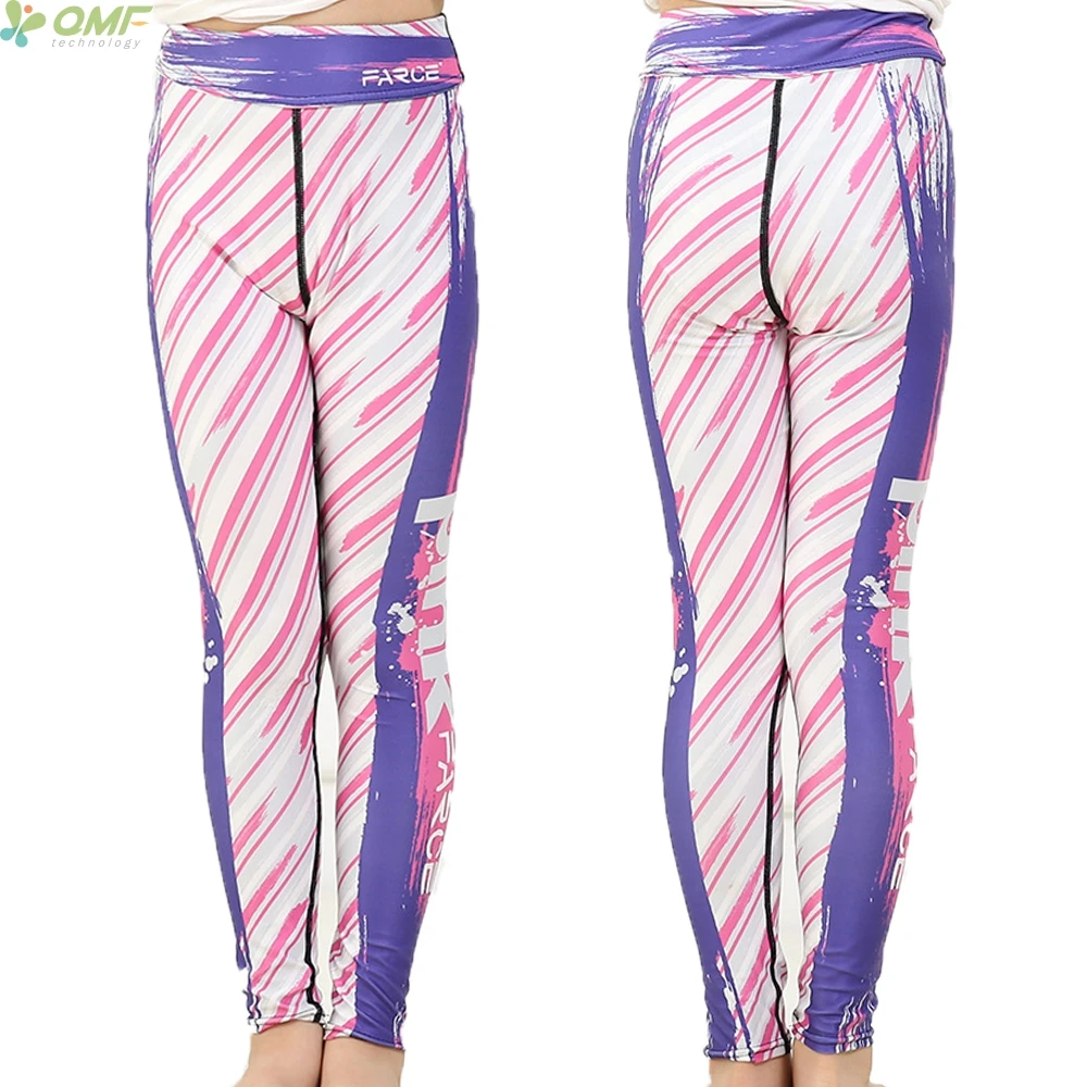 Pink Letter Print Youth Leggings Splash ink Children Yoga