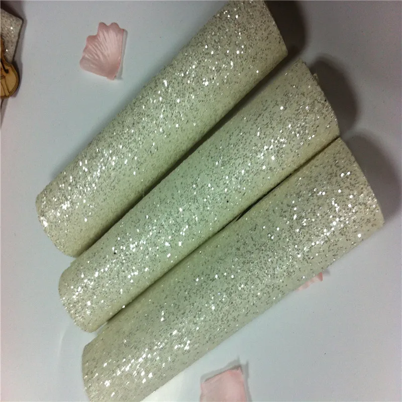 

white silver chunky glitter fabric use for cushions,pelmets,wallpaper