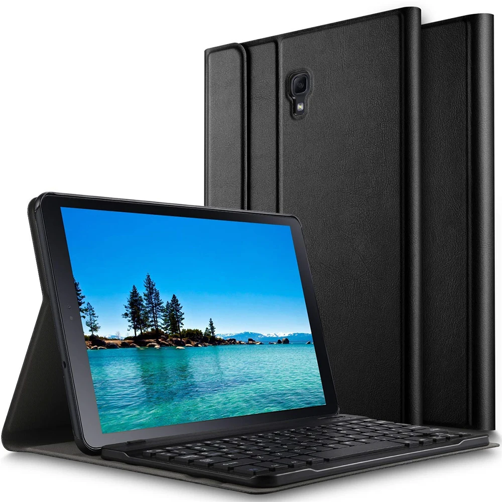 

American Wireless Bluetooth Tablet Keyboard With Magnetic Leather Case Kickstand for Samsung Galaxy Tab A2 10.5 T595 T590