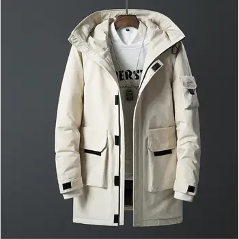 

2019 premium brand Fashion men's keep warm in winter 90% White eiderdown jacket/Male slim Fit hoodie Super light Casual coats