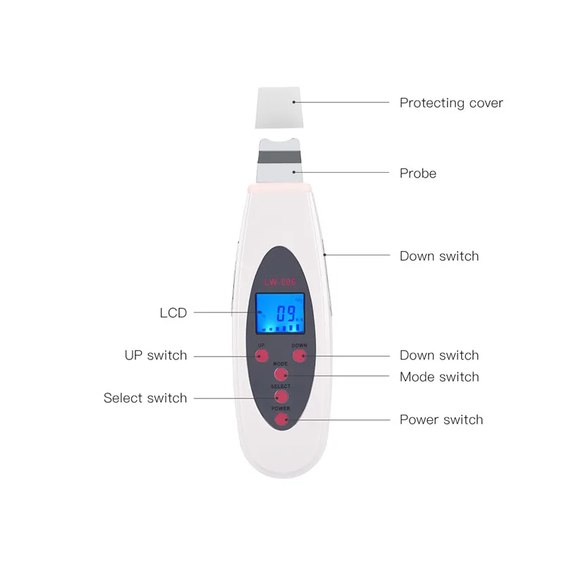 Purificador da Pele Limpador de Poros Rosto Ultra Sônico Facial Acne Espinhas Remoção Cravo Levantamento Massageador 10 Powered Dispositivos De Limpeza Facial