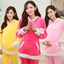 2016 new autumn/winter maternity sleep wear and Lounge breastfeed clothing pregnancy home wear sleep warm clothing thicken dress