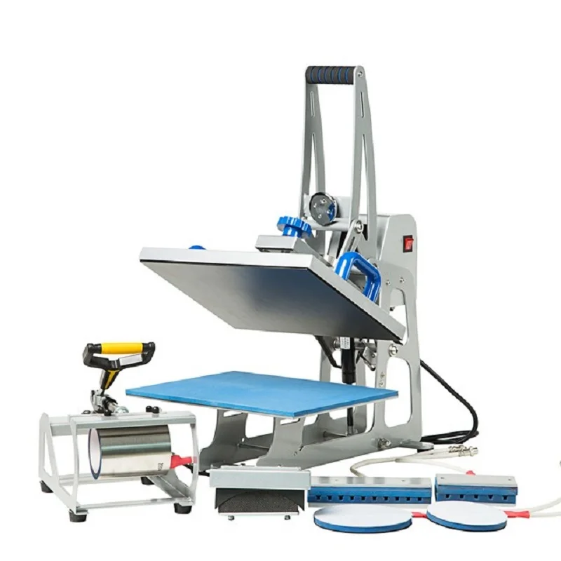 New Semi Auto Magnetic 9in1 Heat Press Machine with T-shirt Mug Pen Printing Exchangeable Combo Transfer machine NO.CH1808 New Semi Auto Magnetic 9in1 Heat Press Machine with T-shirt Mug Pen Printing Exchangeable Combo Transfer machine NO.CH1808
