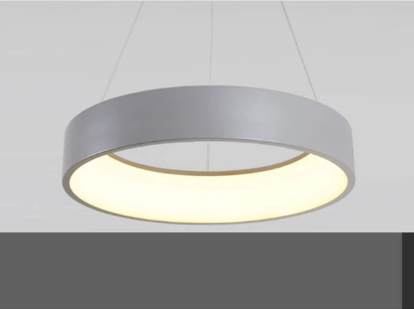Подвесной светильник LukLoy, светильник для кухни, столовой, гостиной, магазина, украшения, современный круговой Большой акриловый подвесной светильник с кольцом - Цвет корпуса: Grey