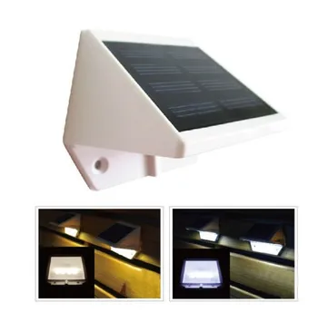 

5pcs/lot Panel 4 LED Solar Power Fence Gutter Light Outdoor Garden Wall Lobby Pathway Bulb Lamp led solar light Cold White