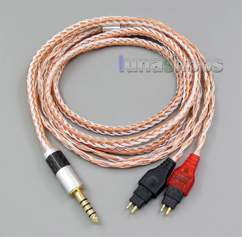 

4.4mm Balanced 16 Cores OCC Silver Mixed Headphone Cable For Sennheiser HD25-1 SP HD650 HD600 HD580 HD525 LN005830
