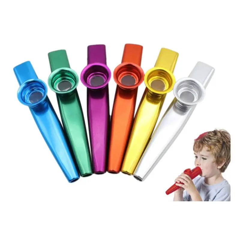 6pcs/set Metal Kazoo Musical Instruments Good Companion and Guitar Ukulele Great Gift for Kids Music Lovers Flute use for Kids