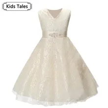 Летнее платье для детей; кружевное платье с цветочным узором для девочек; вечерние и свадебные платья; элегантное платье принцессы; vestidos; SQ253