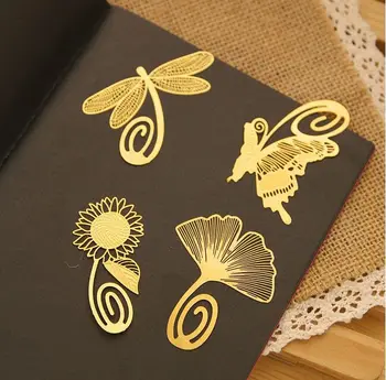 

1pcs Cute Kawaii animal Gold Bookmark Creative Metal Bookmarks for books macker Paper Creative Products Stationery