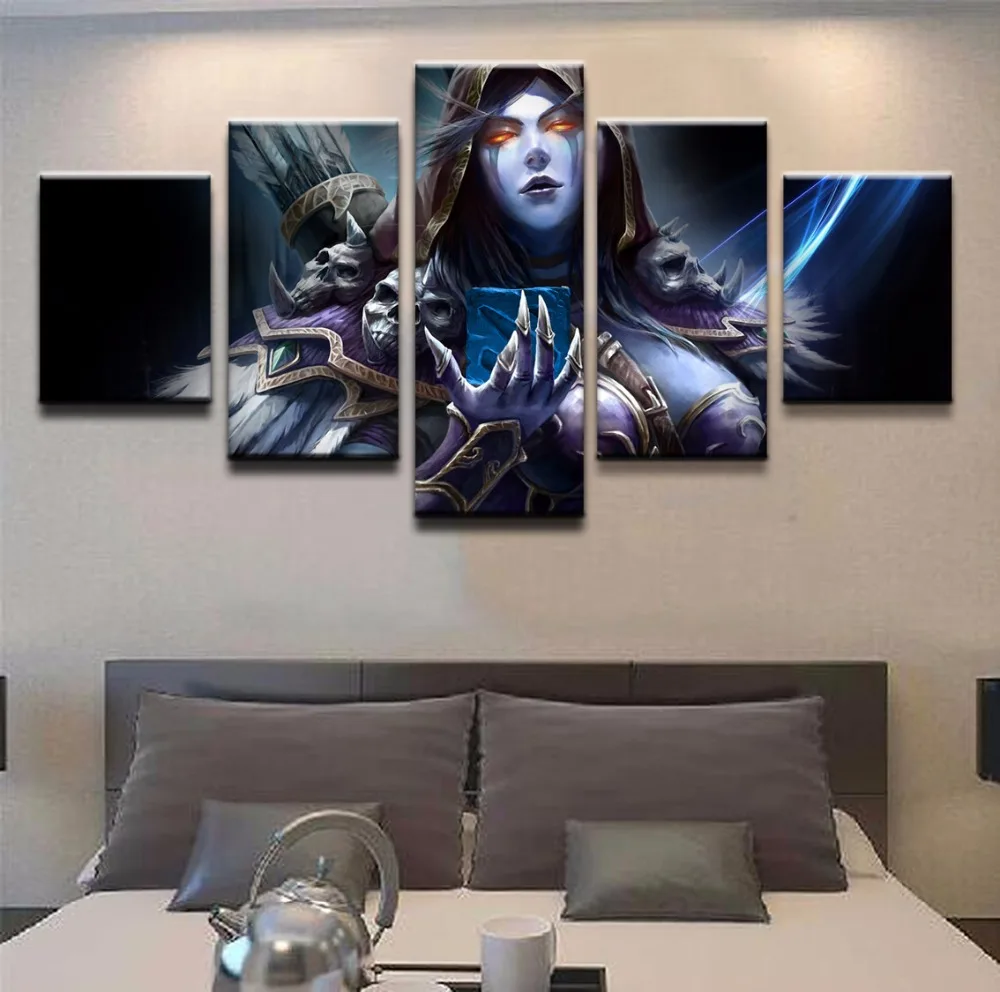 Drow Ranger DOTA 2 Game HD Print Picture Painting 5 Pieces Canvas Painting Wall Art Living Room Mod