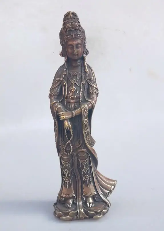 Chinese classical beauty woman brass statue Chinese hand made people