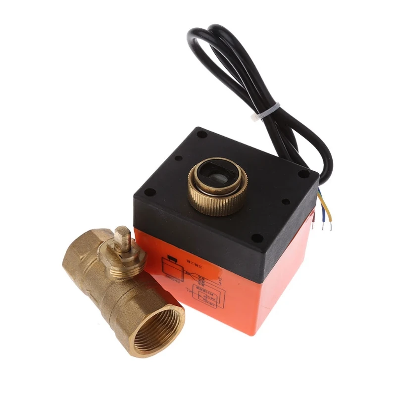 Электрический моторизованный латунный шаровой клапан DN25 AC 220V 2 Way 3-Wire с приводом