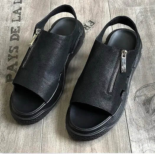Мужские черные сандалии; Роскошная обувь; высококачественные гладиаторы для отдыха в римском стиле из натуральной воловьей кожи