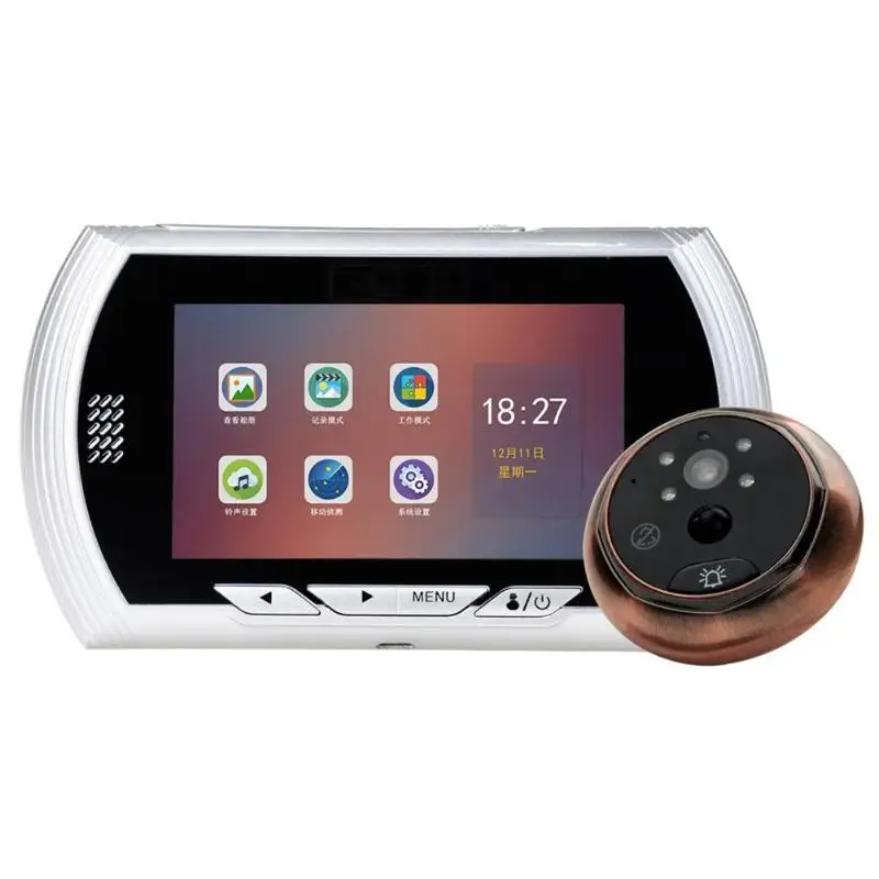 4,5 дюймов ips экран видео домофон система визуальный домофон цифровой дверной звонок 170 градусов камера ночного видения для домашней