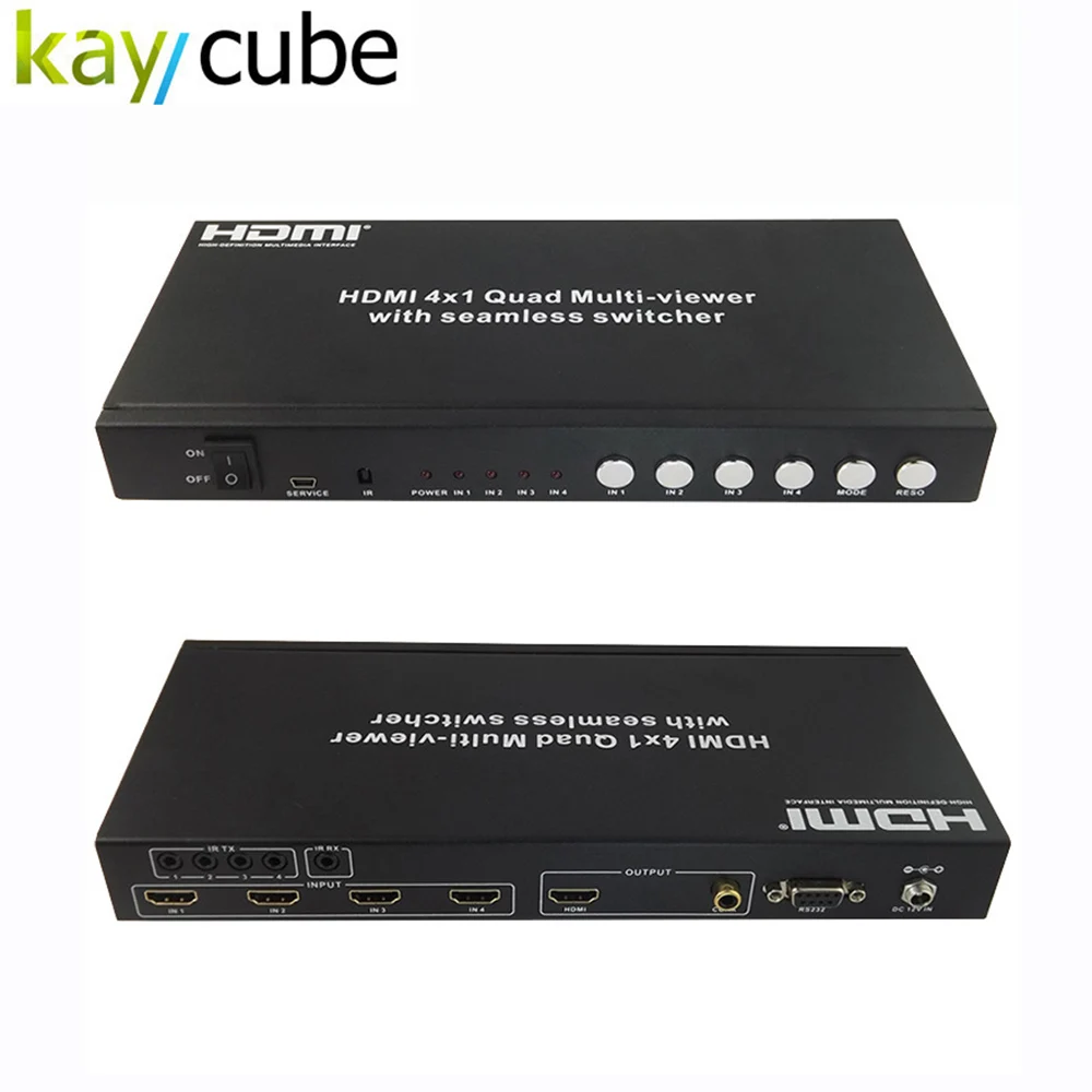 

Kaycube HDMI 4x1 Picture Division Switch Multi viewer Seamless Switcher 1.3a Support Digital Audio Format LPCM AC3 DTS IR Remote