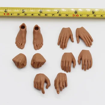 

1/6 Scale Male 4 pairs Hand and 1 pair Feet Types for 12'' Action Figures Bodies Accessories Toys gifts DIY