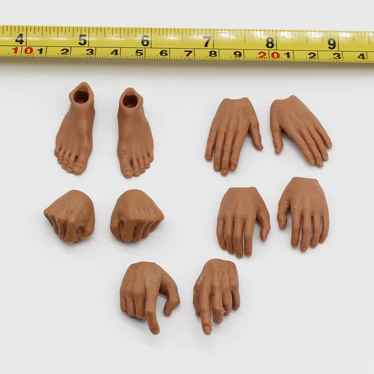 

1/6 Scale Male 5 pairs Hand and 1 pair Feet Types for 12'' Action Figures Bodies Accessories Toys gifts DIY