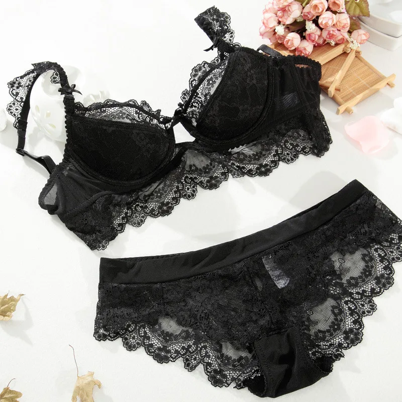 matching bra and panties Varsbaby sexy floral lace underwire push up lingerie set 4pcs/lots bra+panties+garter+stockings sexy bra and panty set