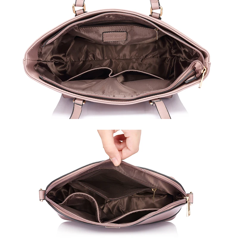 Женский набор сумок 2 шт. LOVEVOOK, повседневная сумка на плечо большой емкости, подходия для работы и школы, модная фиолетовая сумка через плечо для девочек и дамы, изготовлены из искусственной кожи