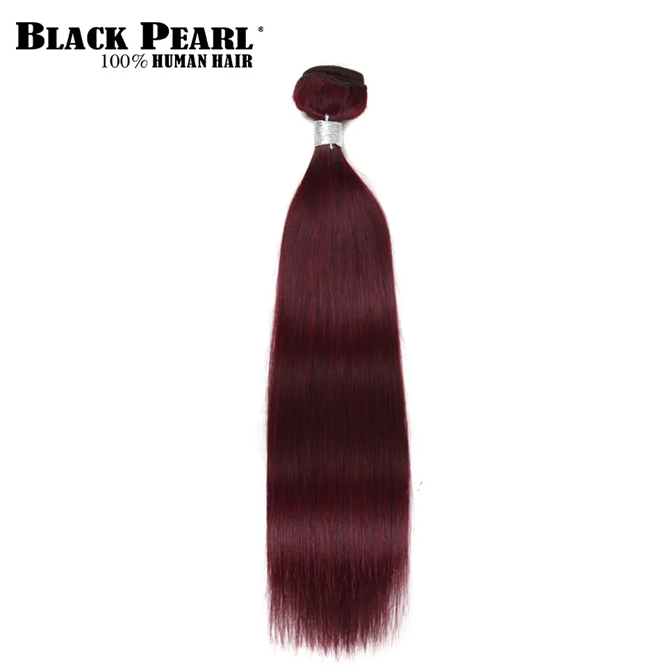 Черные Перламутровые прямые человеческие пучки волос, винные красные бразильские волосы, плетение пучков человеческих волос для наращивания 100 г 99J