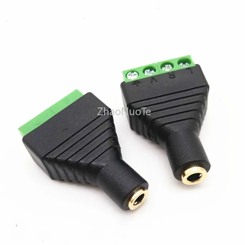 100pcs Jack 3 5MM 4 Knots Connector Four Headphones Audio Male Female Turned 4P Terminal Adapter Plug