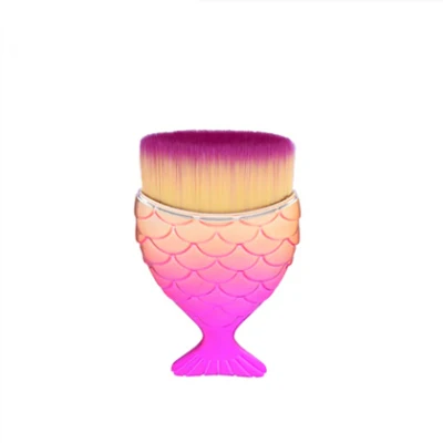 pink 3 Бренд Русалка База жидкости Основа для макияжа лица Макияж Расчёски для волос мягкие волосы BB крем Косметическая пудра составляют Кисточки Косметика рыбы Красота Инструменты - Handle Color: pink 3