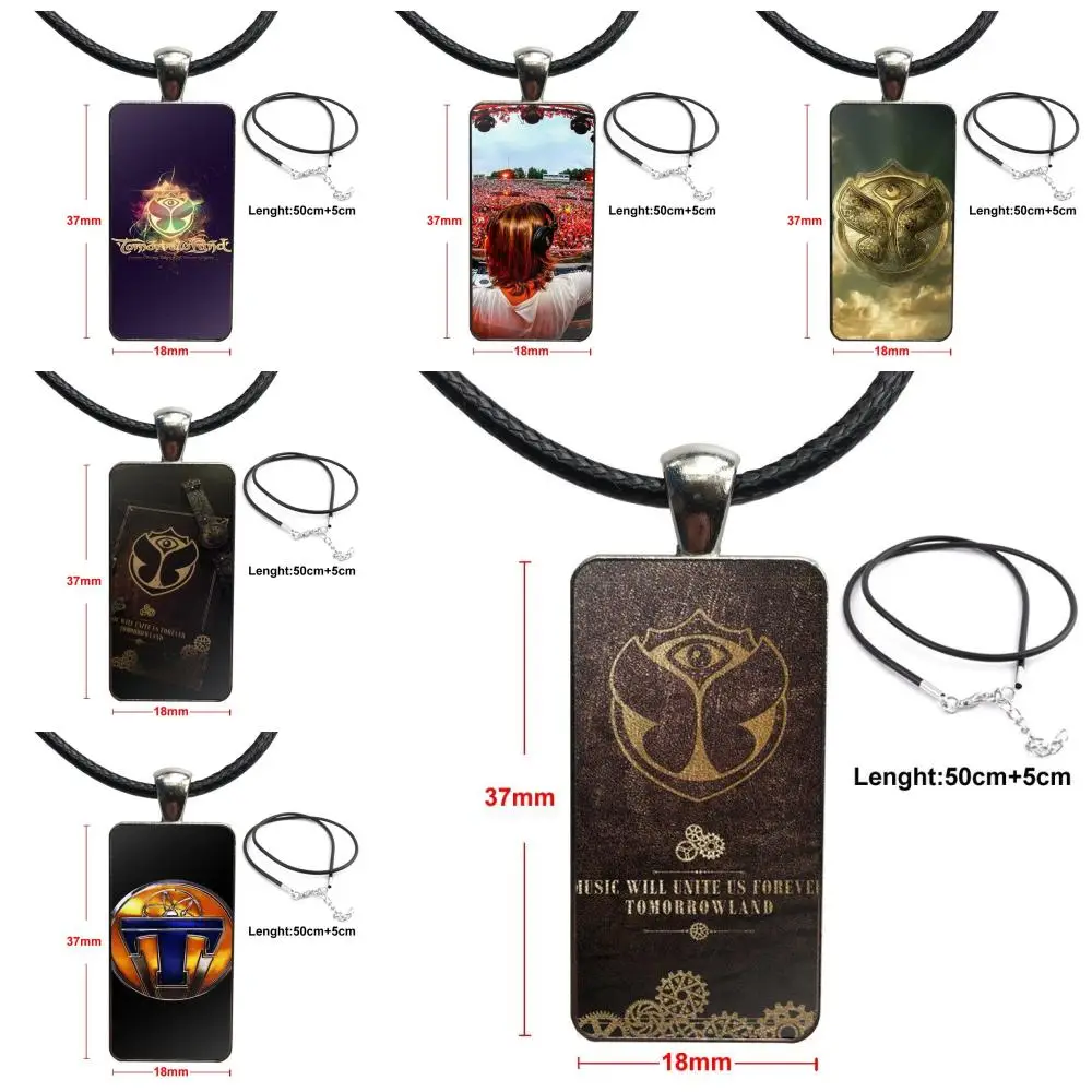 

For Lovers Best Friendship Fashion Glass Cabochon Pendant Rectangle Necklace Choker Necklace Jewelry Tomorrowland