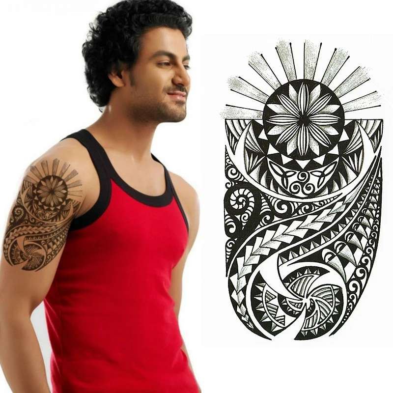 POLYNESIAN TEMPORARY TATTOO, SUN, EARTH, TRIBAL MENS, WOMENS, MAORI