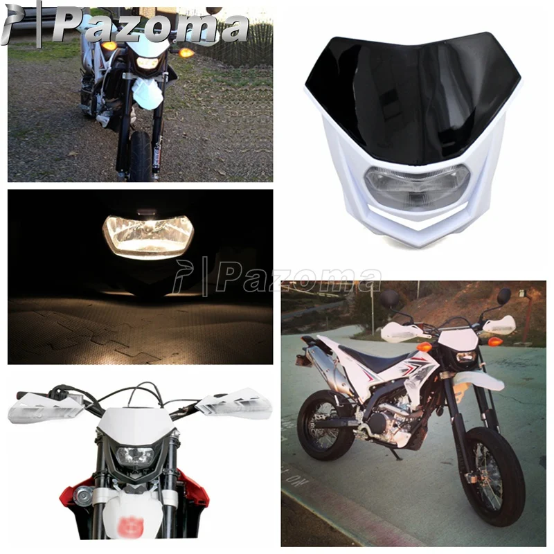 

PAZOMA Motorcycle Dirt Bike Motocross Universal White Headlight For KTM SX EXC XCF SXF Headlamp Fairing