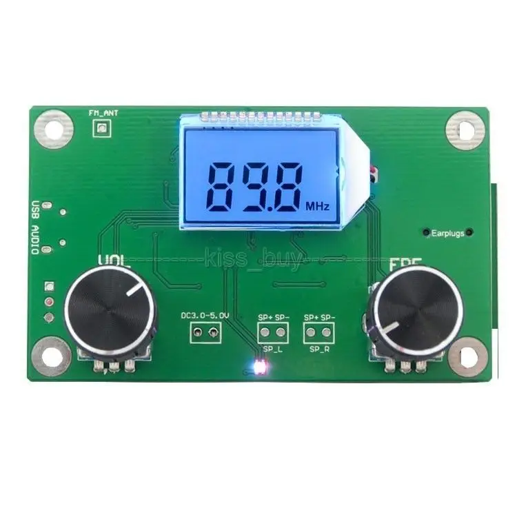 

DSP PLL Digital Stereo FM Radio Receiver Module 87-108MHz With Serial Control Frequency Range 50Hz-18KHz