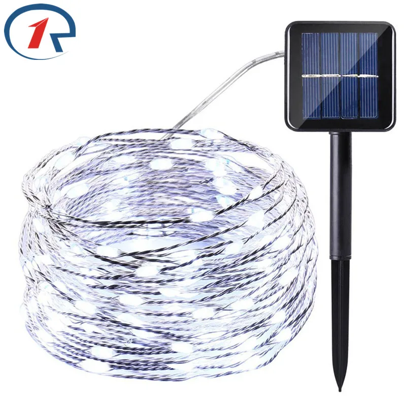 

ZjRight 20 m 200 LED Copper Wires Solar String Fairy Lights Premium Quality Solar Panel Lampara For Christmas Garden Decoration