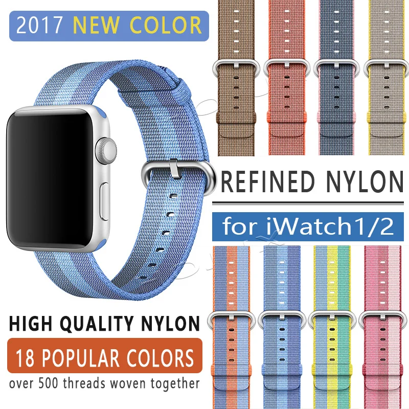 Bluehfixr 2017 Band for Apple Watch Series Woven Nylon Fabric-like Feel Strap IWatch Colorful Pattern Classic Buckle | Электроника