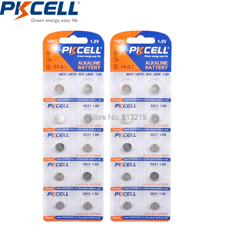 20 X G11 кнопочные батареи AG11 LR721 LR58 162 62A 362 SR721W 1 5 V щелочные эквивалент | Электроника