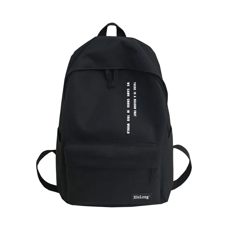 Beste Effen Zwarte Rugzak Preppy Stijl Letters Schooltas voor Tiener Meisjes Merk Hoge Kwaliteit Nylon Leisure Of Reistassen Pakket