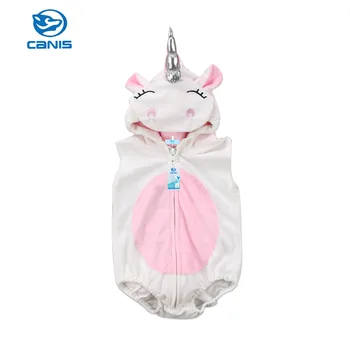 

Unicorn Baby Kids Girl Romper Fleece Jumpsuit Hooded Outfits Cosplay Costume