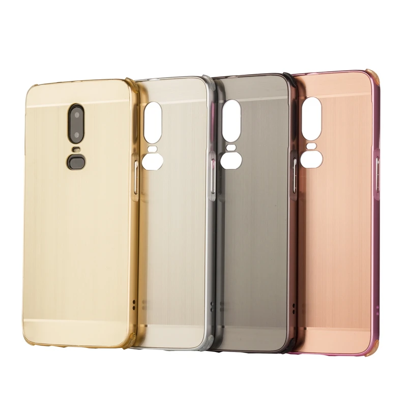 

Luxury Shockproof Aluminum Bumper For Oneplus 6 1+6 Case 1 plus 6 Brushed Metal Hard PC Cover For Oneplus6 Case for One plus 6