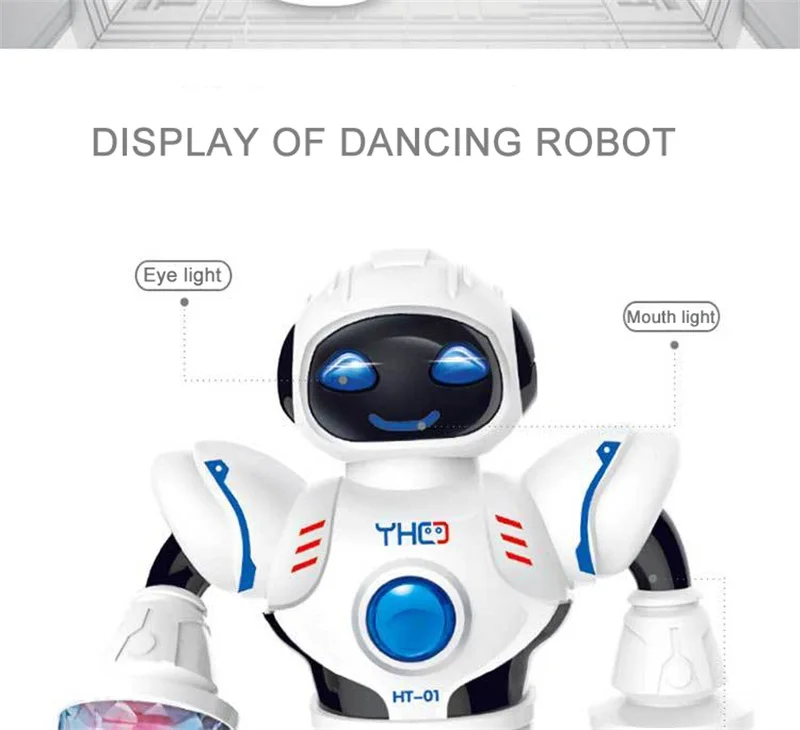 NEW Dancing Robot Toys Electronic Robot Smart with Music Flashing LED Light Walking Toys With Box Christmas Gift Toys For Kids