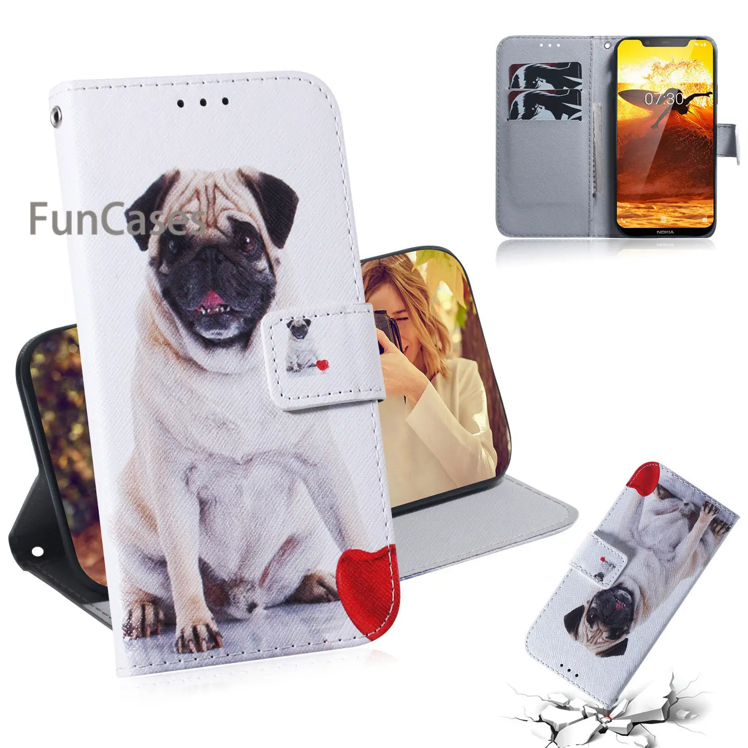 X7 Custodie Per Borse Per Telefono Per Etui Nokia X7 Custodia A Portafoglio In Pelle Pu Calda Sfor Nokia Cellular 8.1 Casa Phone Etui Case Telefon Cha