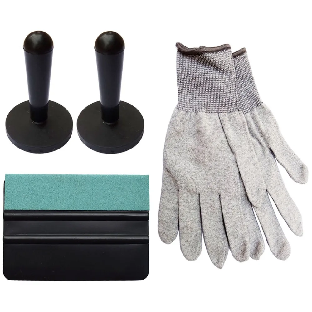 Squeegee with Suede Edge Window Tint Scraper Magnetic Holder Carbon Fiber Nylon Working Gloves Vinyl Wrap
