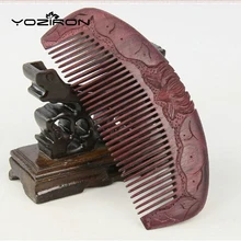 Ручной резной деревянный фиолетовый гребень для волос триммер для носа борода профессиональный анти-статический Здравоохранение расческа для волос, кисть, устройства для стилизации подарок Y024