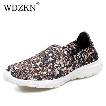 

WDZKN Breathable Flats Women Flat Shoes Comfortable Round Toe Slip On Summer Shoes For Women Multi Color Sneakers Zapatos Mujer
