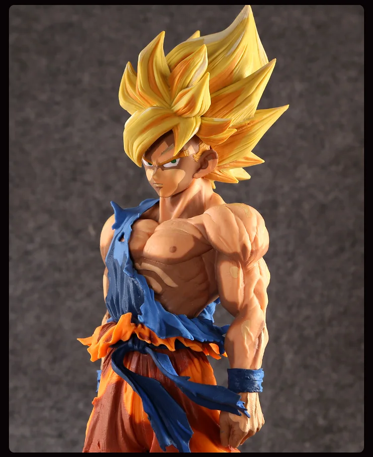 34 см Dragon Ball Z Super Saiyan Master Stars кусок Сон Гоку серый красочный ver. ПВХ фигурка Коллекционная модель игрушки