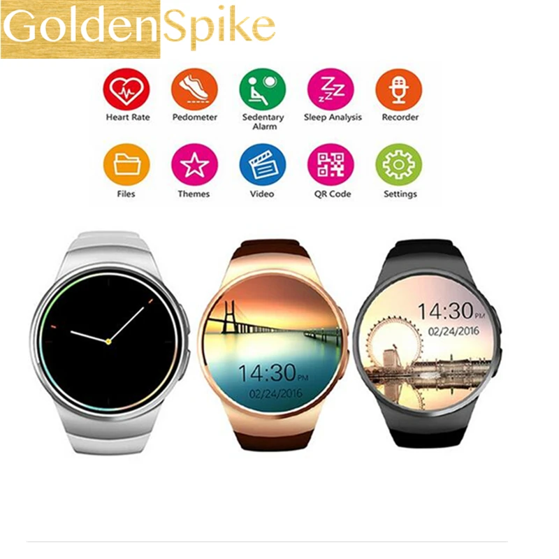 Новинка, умные часы KW18 с функцией сердечных сокращений, совместимые с Apple IOS/Android, круглые часы, Bluetooth Reloj MINI SIM, умные часы