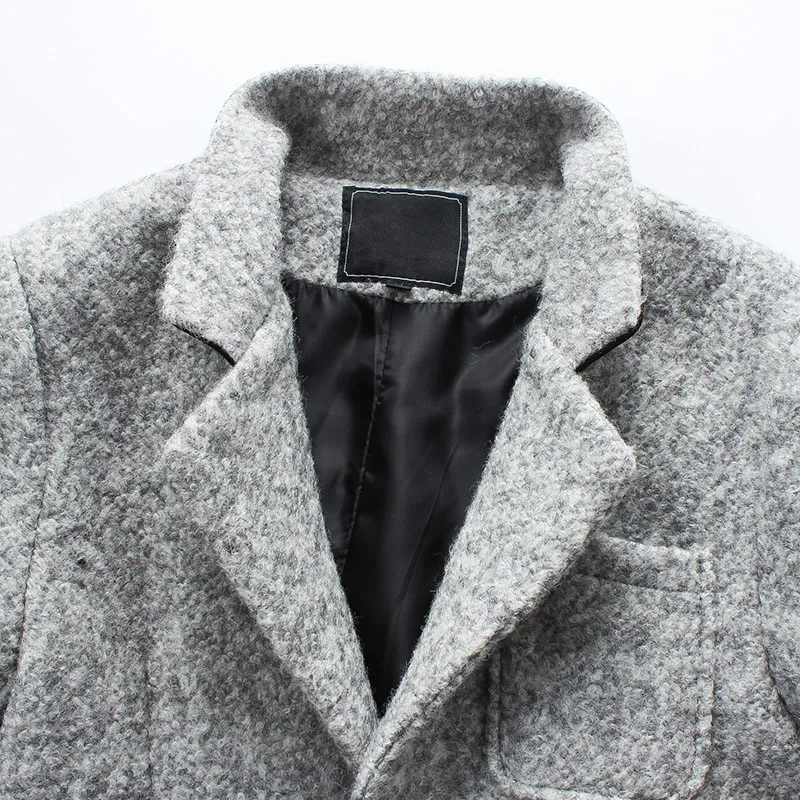 Новинка, модный длинный мужской Тренч, 40% шерсть, толстый зимний мужской Тренч, пальто мужской пиджак