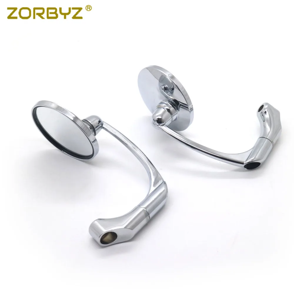 ZORBYZ хромированные мотоциклетные ретро круглые боковые зеркала заднего вида для