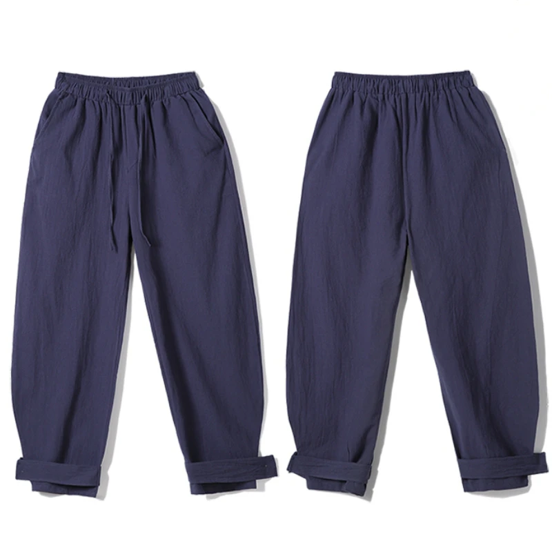 New Mens Pants Cotton Linen Harem Pants Men Jogger Pants Male Trousers Chinese Traditional Cloths Belts Plus Size 5XL Loose Mid New Mens Pants Cotton Linen Harem Pants Men Jogger Pants Male Trousers Chinese Traditional Cloths Belts Plus Size 5XL Loose Mid