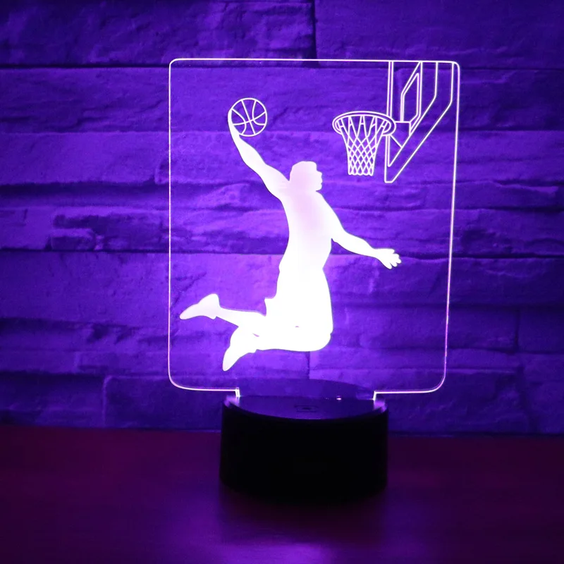 3D LED Night Light Slam Dunk Basketball Model 7 Color Changing Home  Decoration 3d Optical Illusion Table Lamp Sports Fans Gift - AliExpress