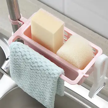 

1pc Sink Storage Basket Cutlery Sponge Drainer Kitchen Bathroom Drying Rack Organizer Kitchen Supplies Sink Organizer