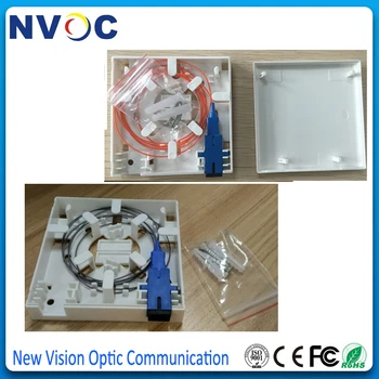 

10pcs/Lot,86 Information Optic Patch Panel,Desktop Fiber Box Loaded with 2pcs SM SX 0.9MM 1M SC/UPC Pigtail+SM SX SC/UPC Adaptor