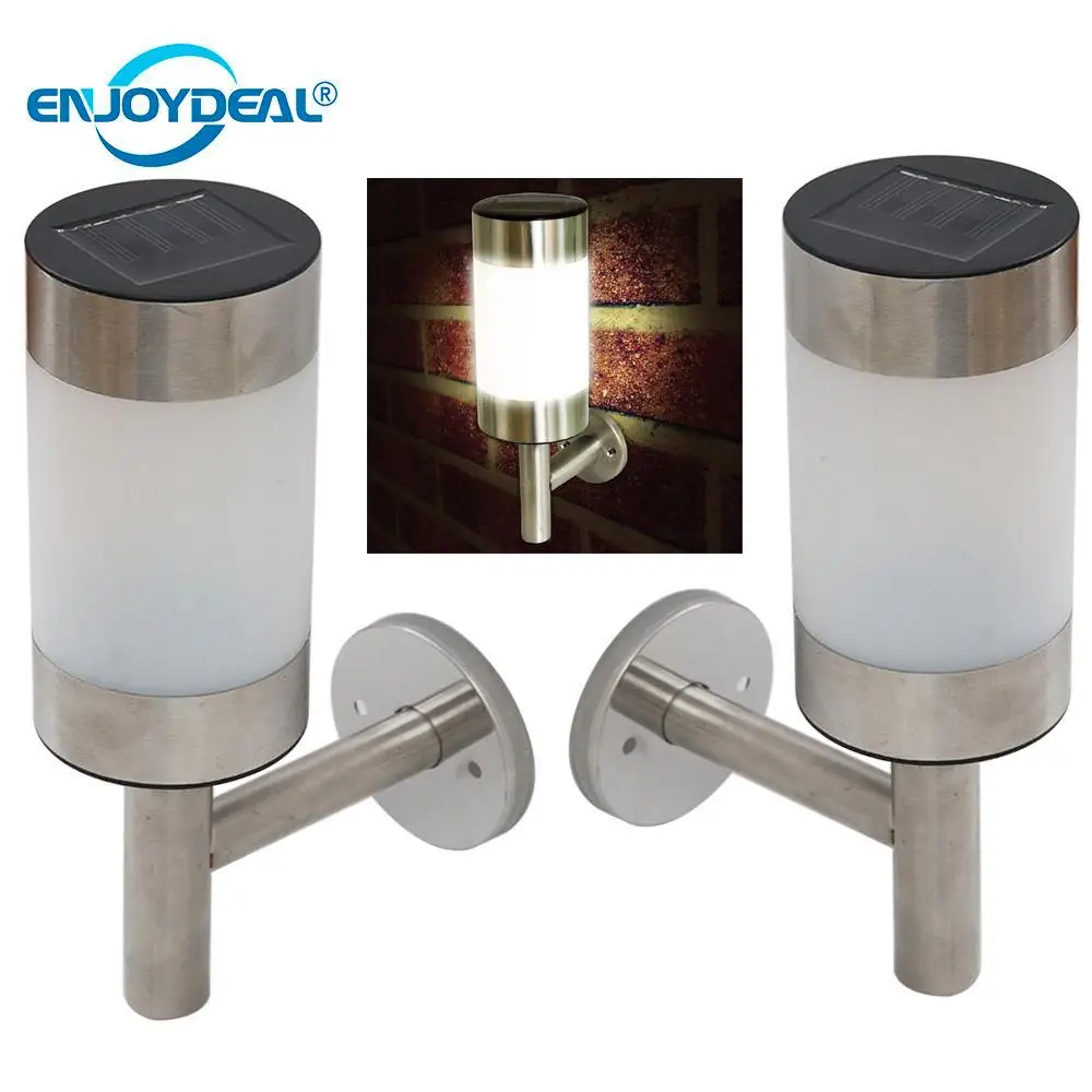 Stainless Steel LED Solar Powered Wall Lamp Mount Garden ...